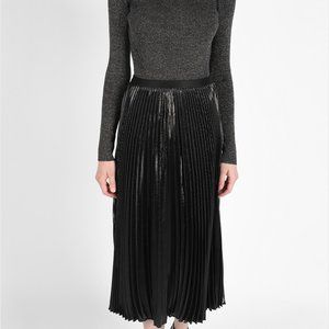 Diane Von Furstenberg  Heavy Lurex Accordion Pleated Metallic Skirt